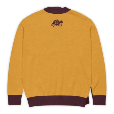 Men's Orange Gorilla Zoo Ground Jacquard Cardigan, Glamorous Streetwear Style