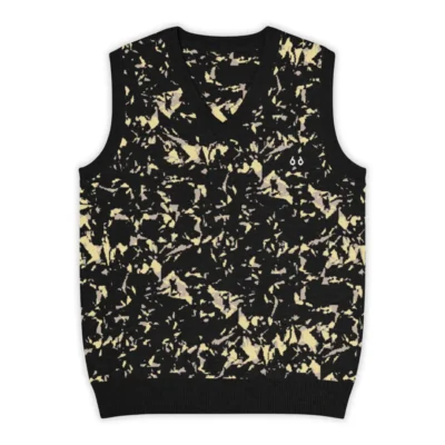Men's knitted V-neck vest featuring an all-over Crystal print. A bold and distinctive piece, perfect for a glam contemporary streetwear style.