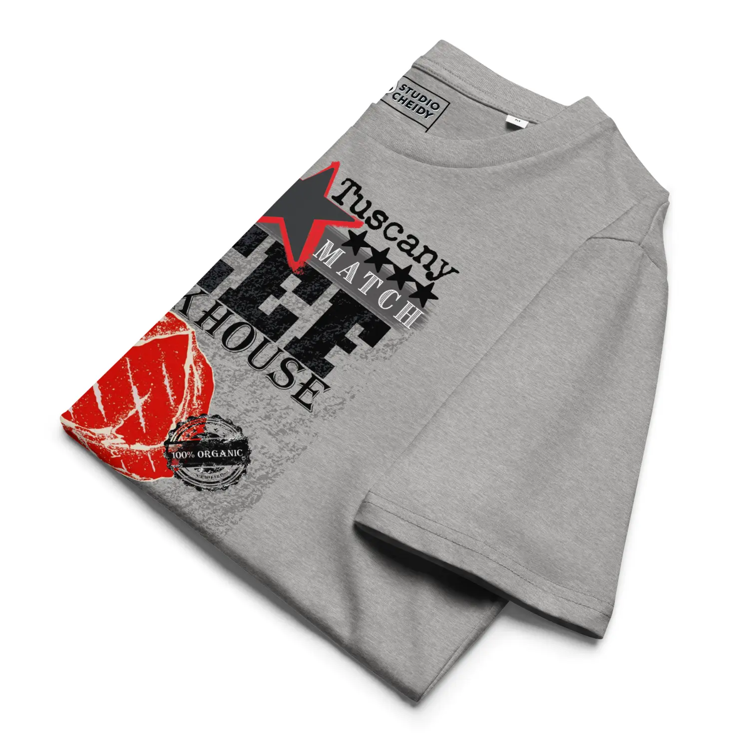 gray t shirt men tuscany folded detail