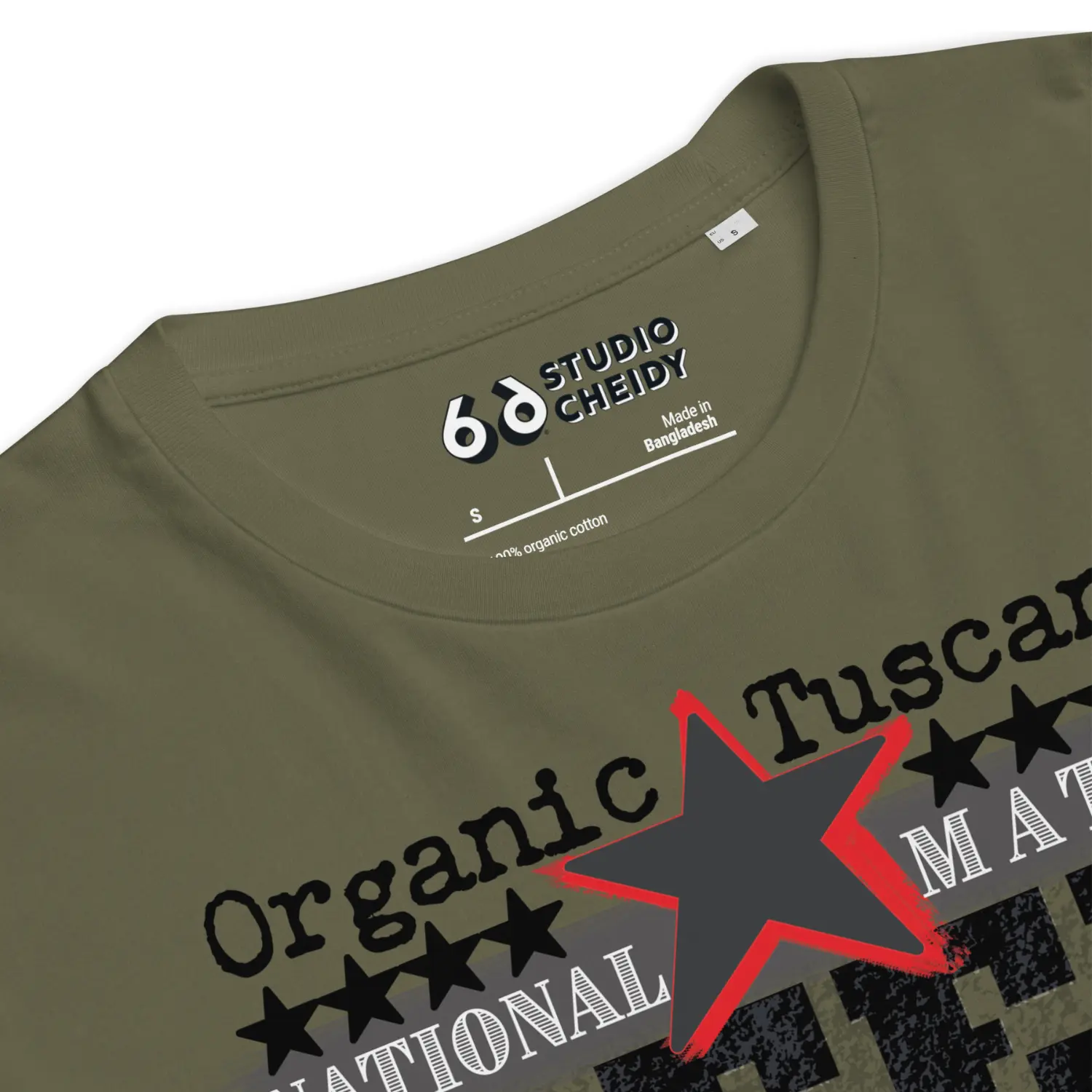 khaki t shirt men tuscany detail