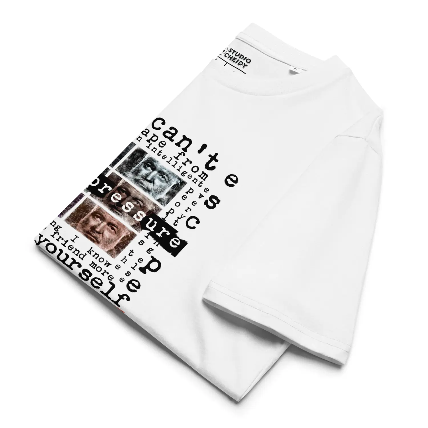 mens t shirt intellectual street folded detail