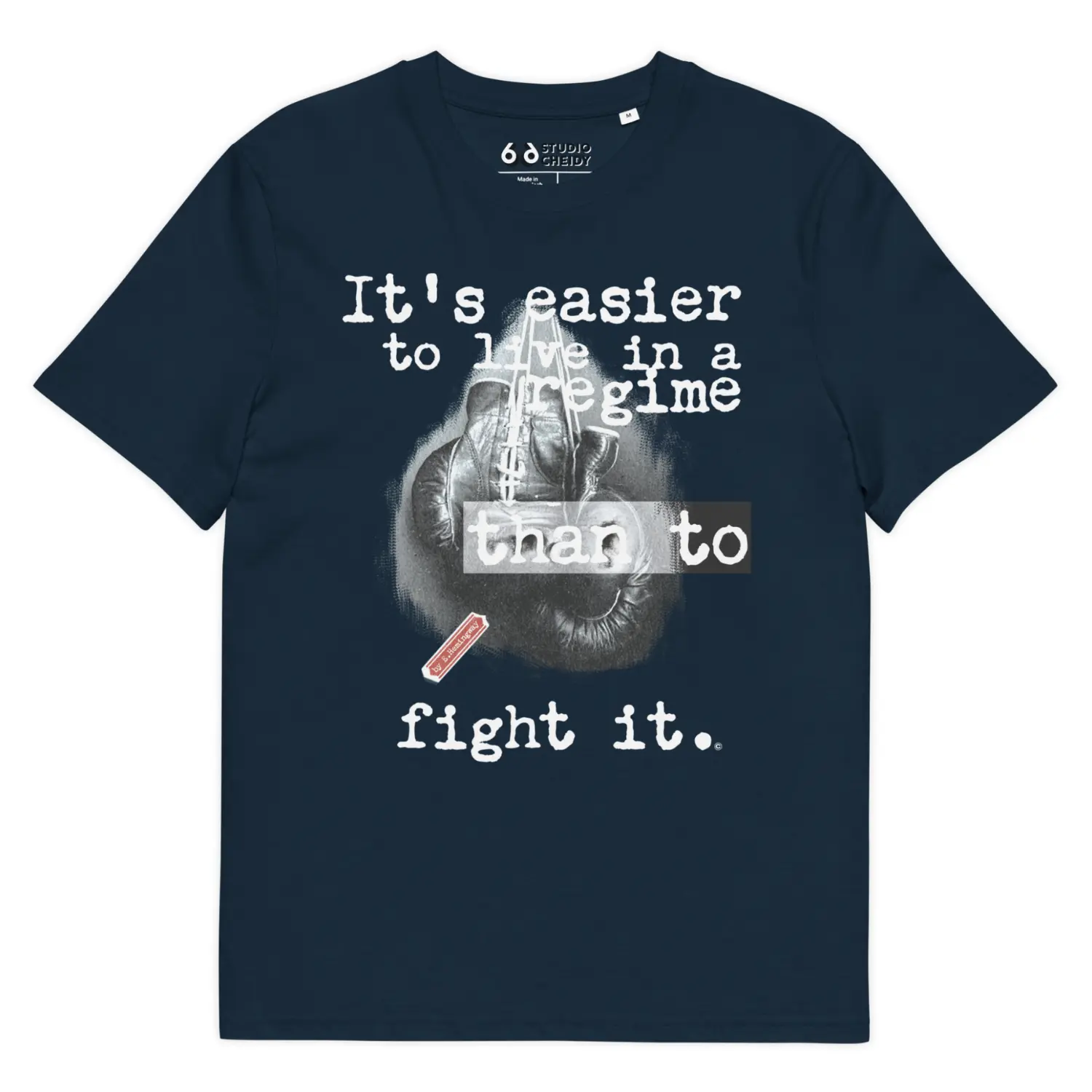 mens t shirt navy fight it