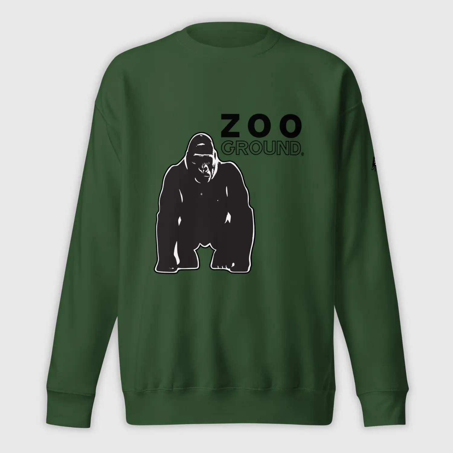 sweatshirt mens design gorilla forest green front