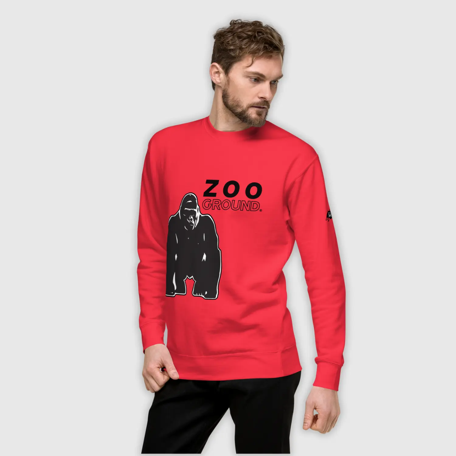 sweatshirt mens design gorilla red dynamic front