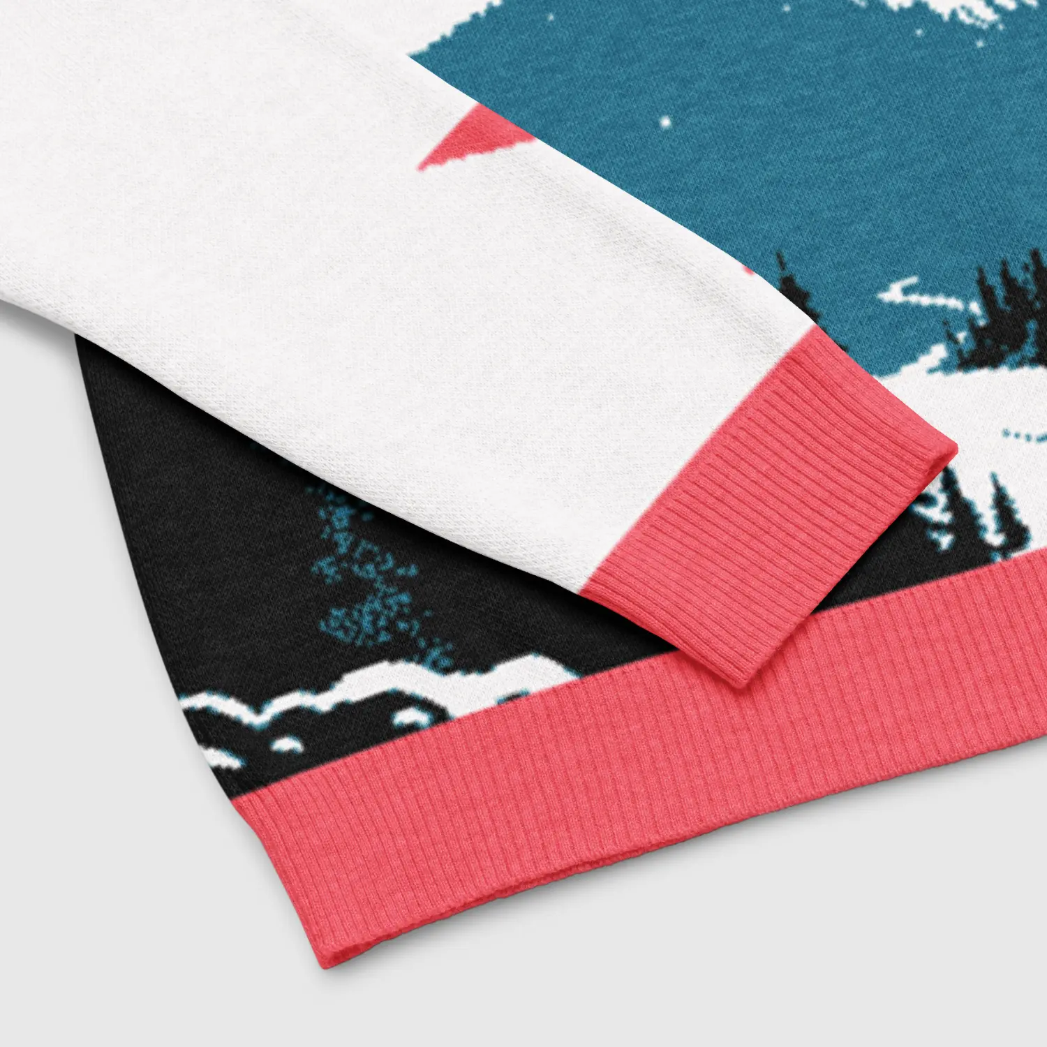 Womens streetwear sweater with vintage-alpine iconography and graphics of skiers on the slopes of Cortina, artistic and original design.