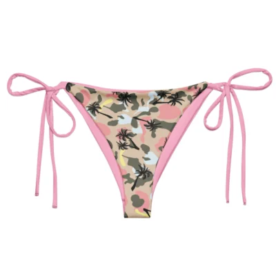 bikini bottom camouflage black palm front