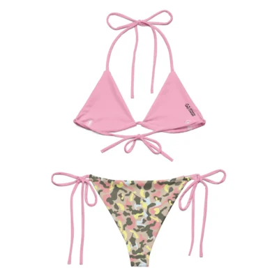 bikini camouflage pink sporty glam back top