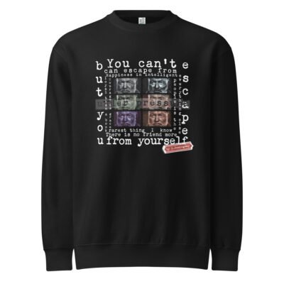 mens sweatshirt in black intellectual street