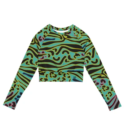 long sleeve crop top camouflage water animal front