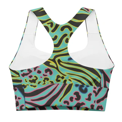 longline sports bra camouflage water animal back