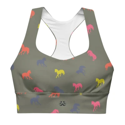 longline sports bra fluo horses front