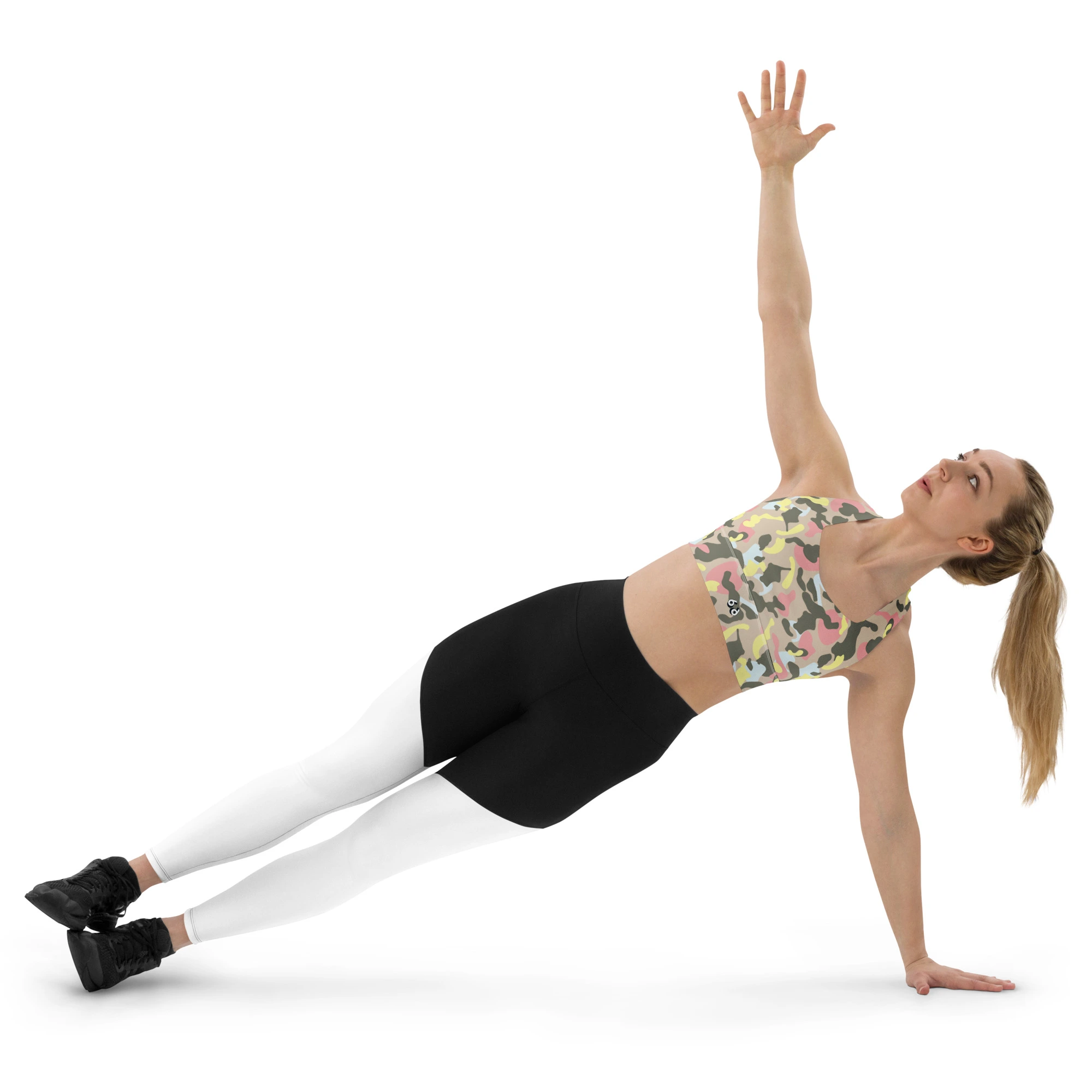 sport bra camouflage pink sport glam dynamic front left