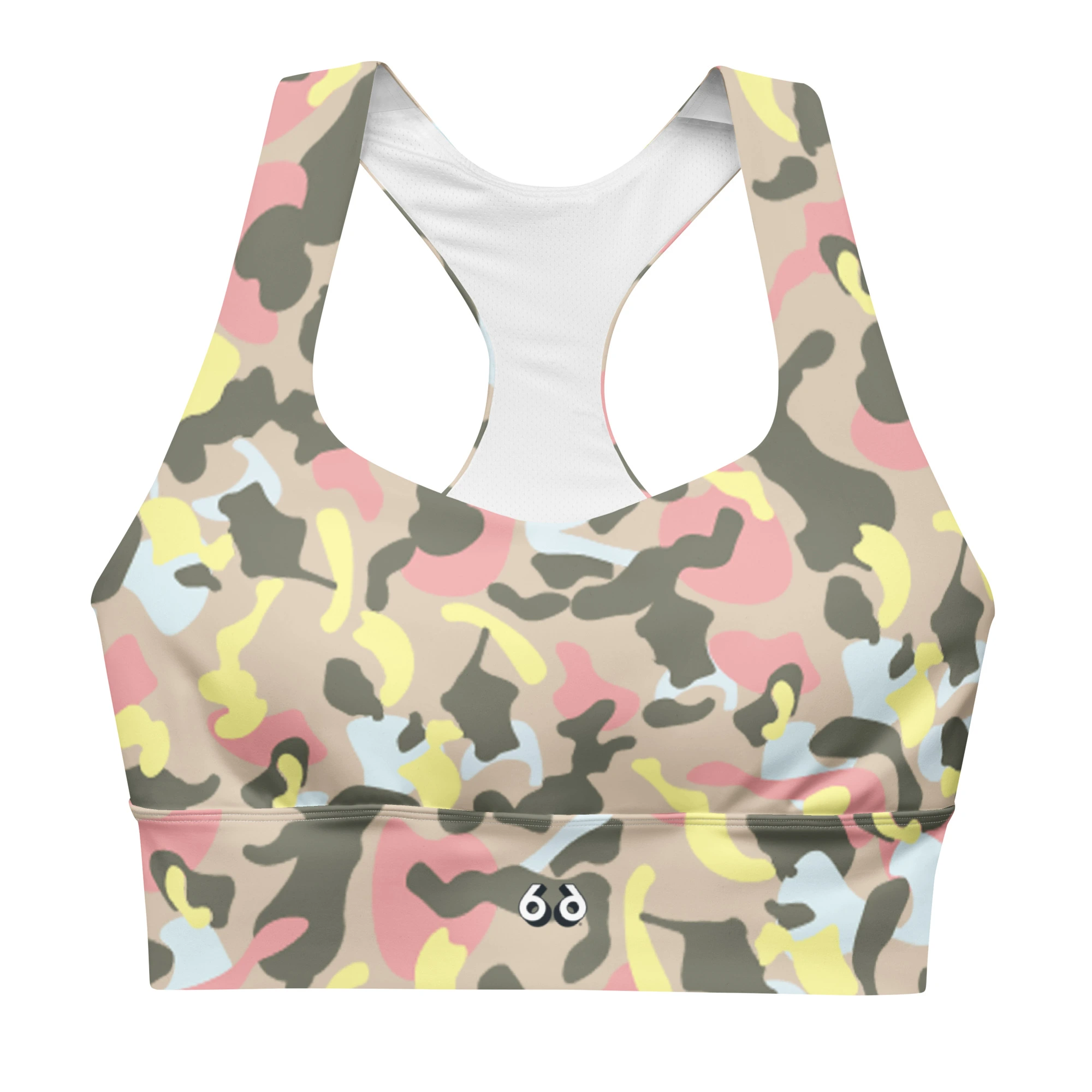 sport bra camouflage pink sport glam front