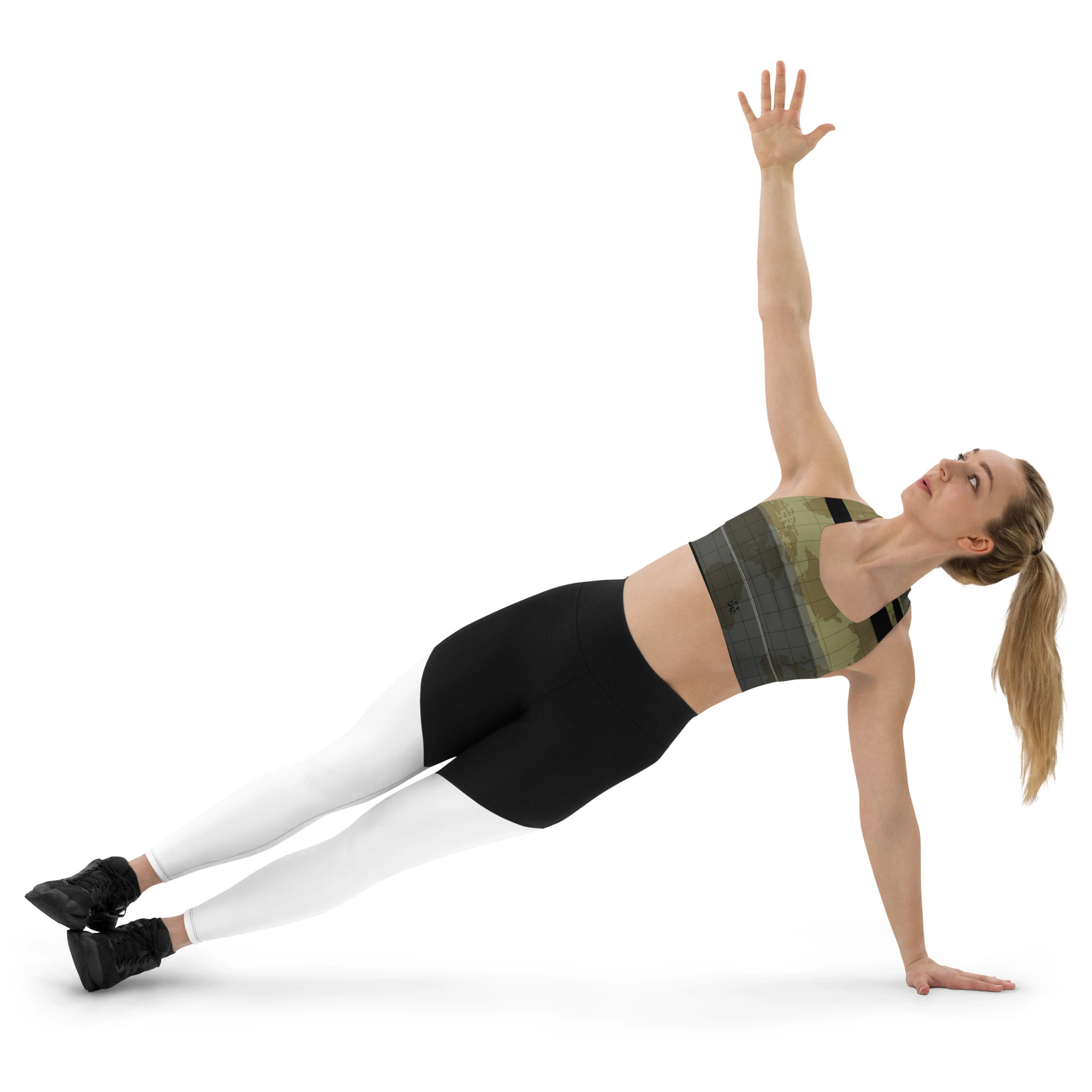 sports bra camouflage squared world dynamic front left