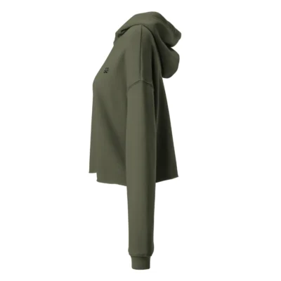 's crop hoodie green left