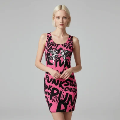 bodycon dress pink angels