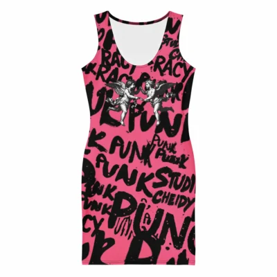 bodycon dress pink angels front