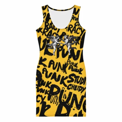 bodycon dress yellow angels front