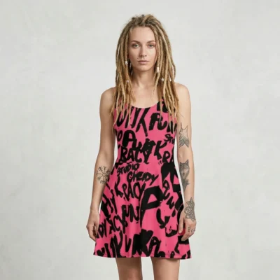 skater dress pink angels