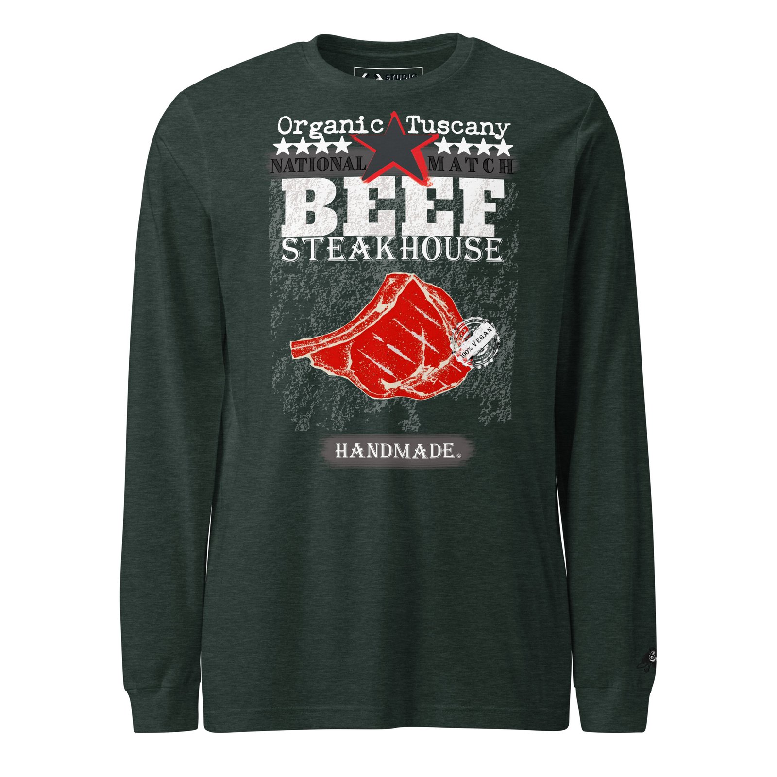 tuscan long sleeve tee | vegan beef