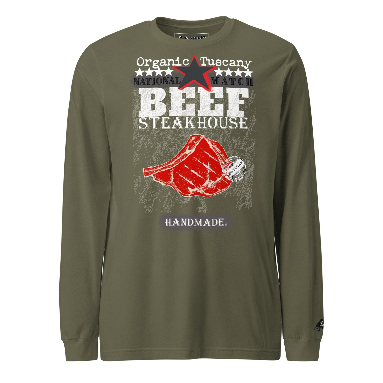 tuscan long sleeve tee | vegan beef