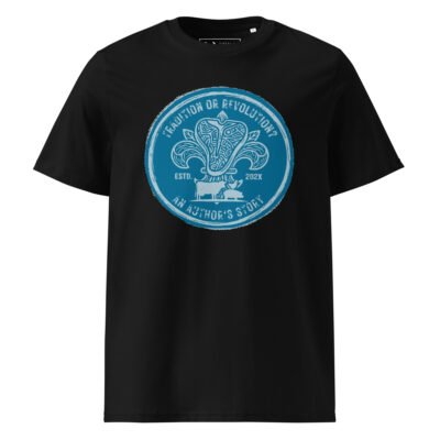 tuscany edition organic tee | cyan graffiti wave