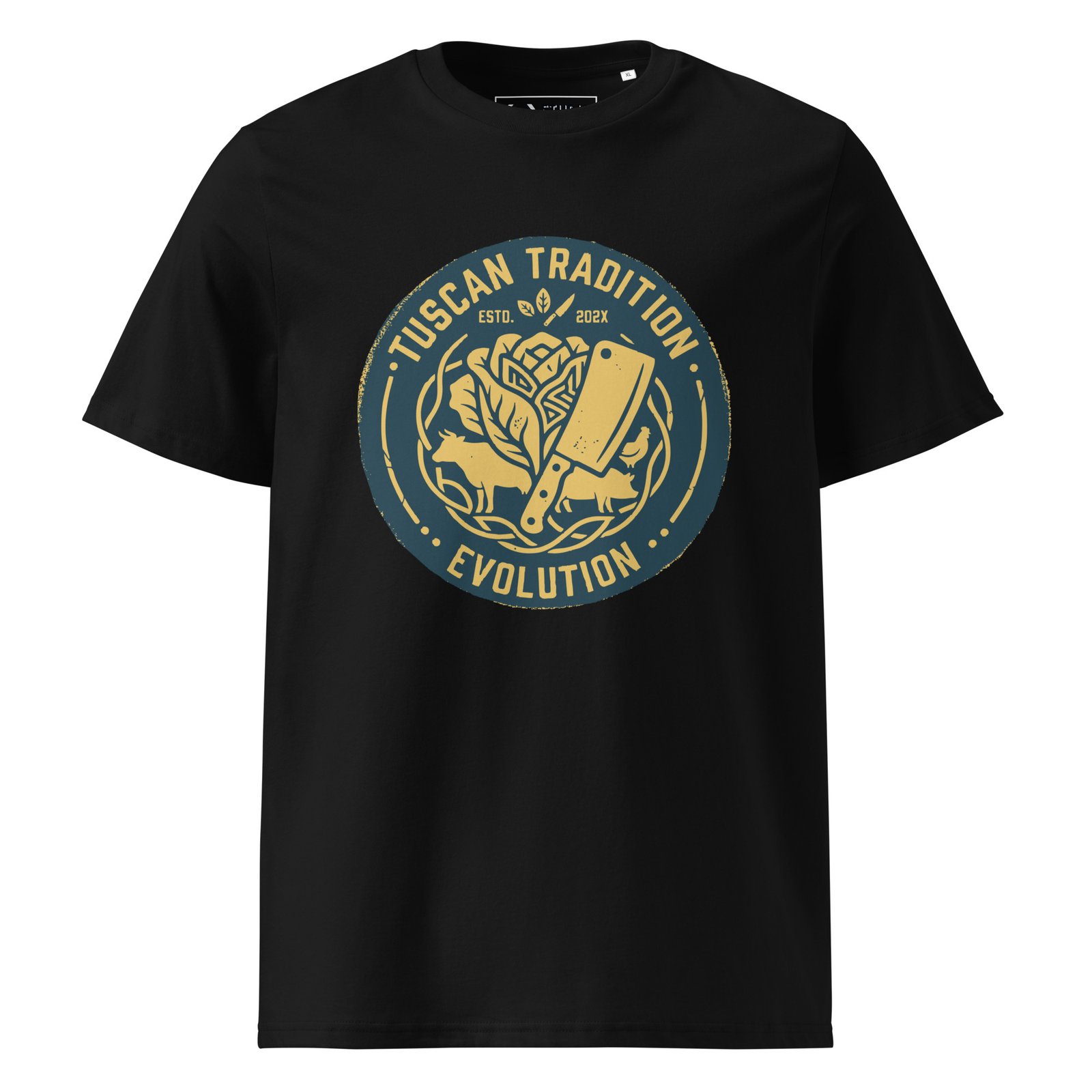 tuscany tradition tee | urban industrial evolution – yellow blue
