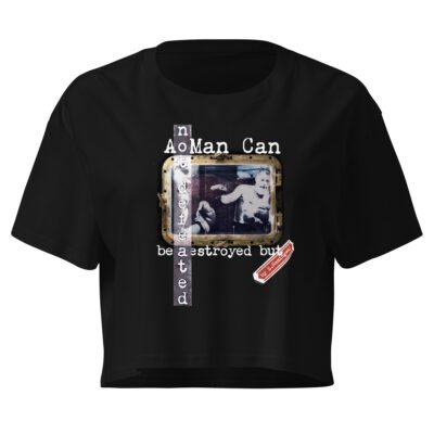 women’s black crop top tee street