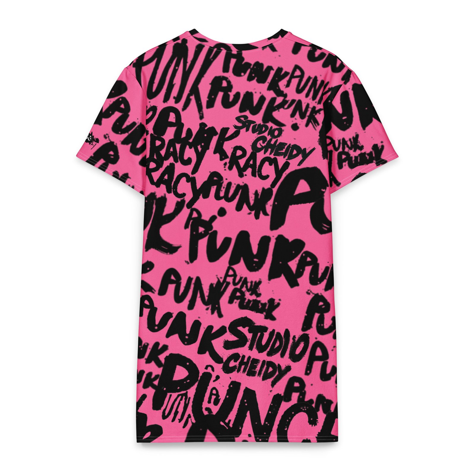 women's t shirt dress | pink write punk