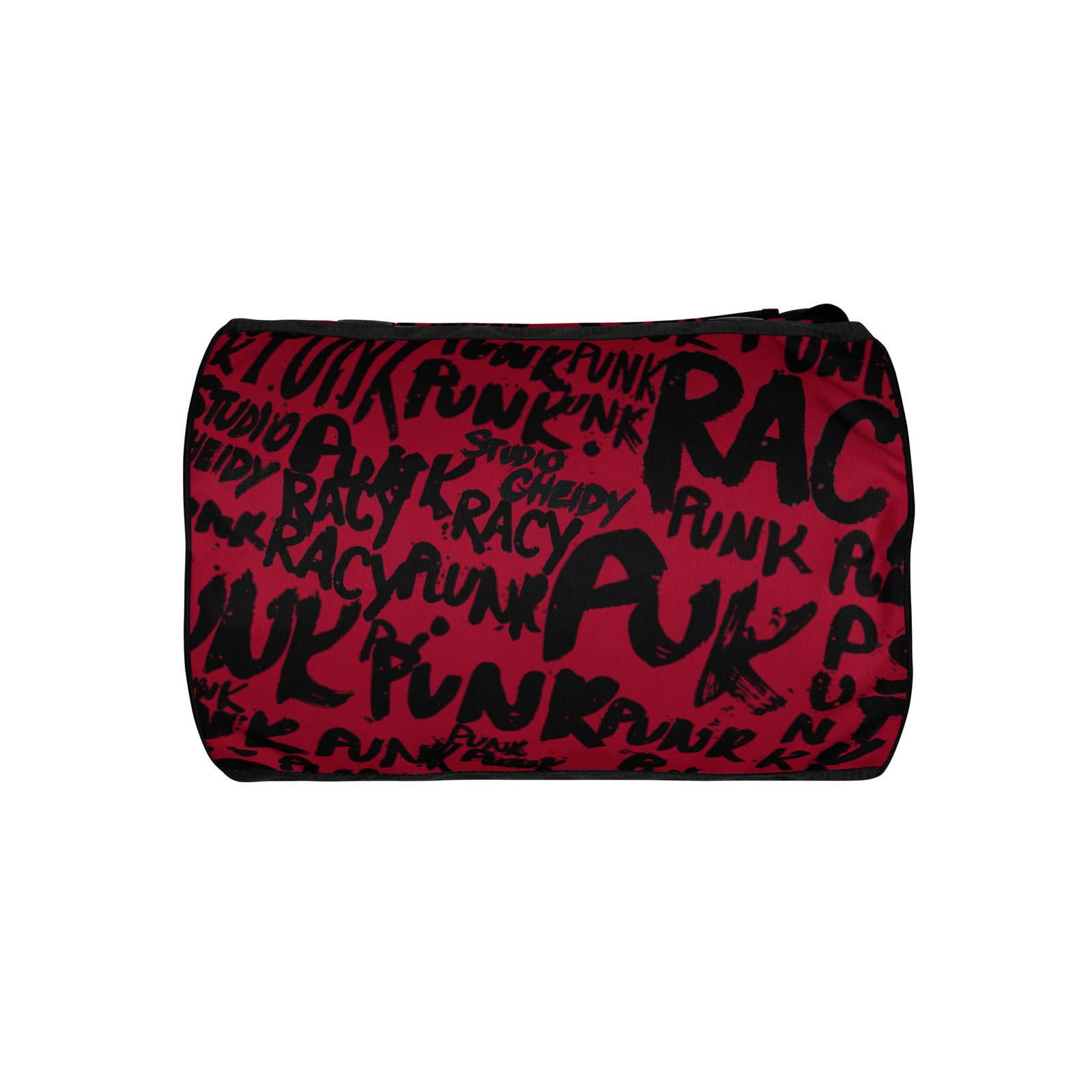 purple gym bag | punk graffiti print sports duffel bag