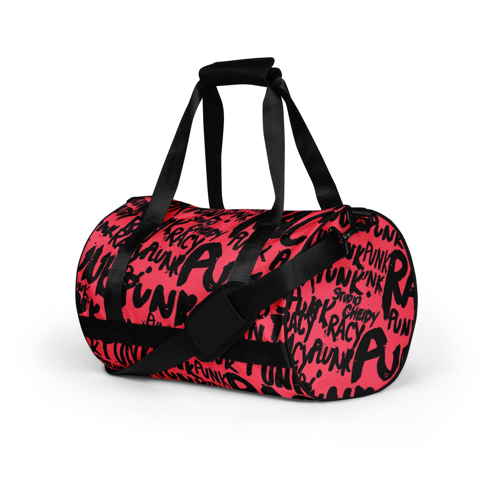 rose gym bag | punk graffiti print sports duffel bag
