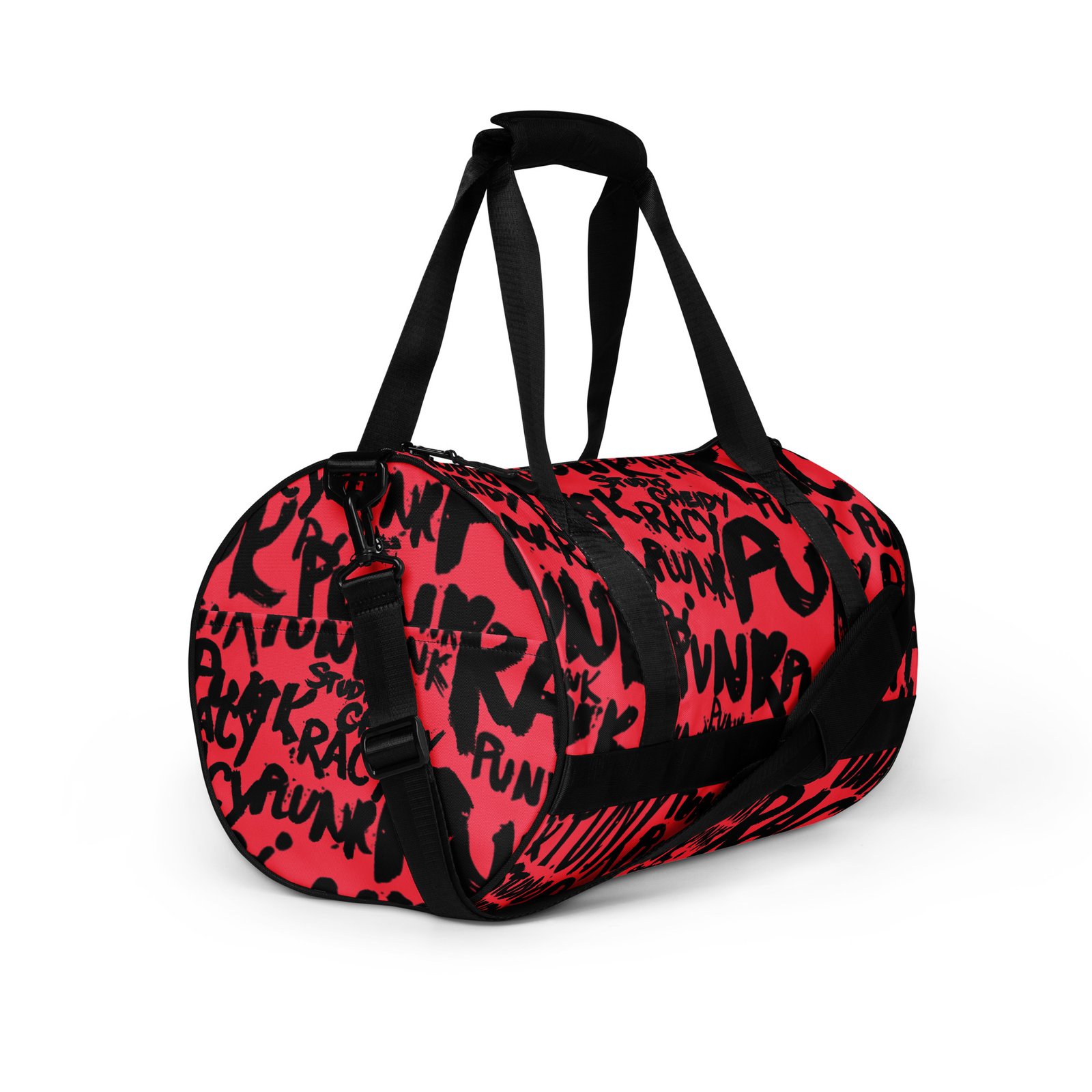 rose gym bag | punk graffiti print sports duffel bag