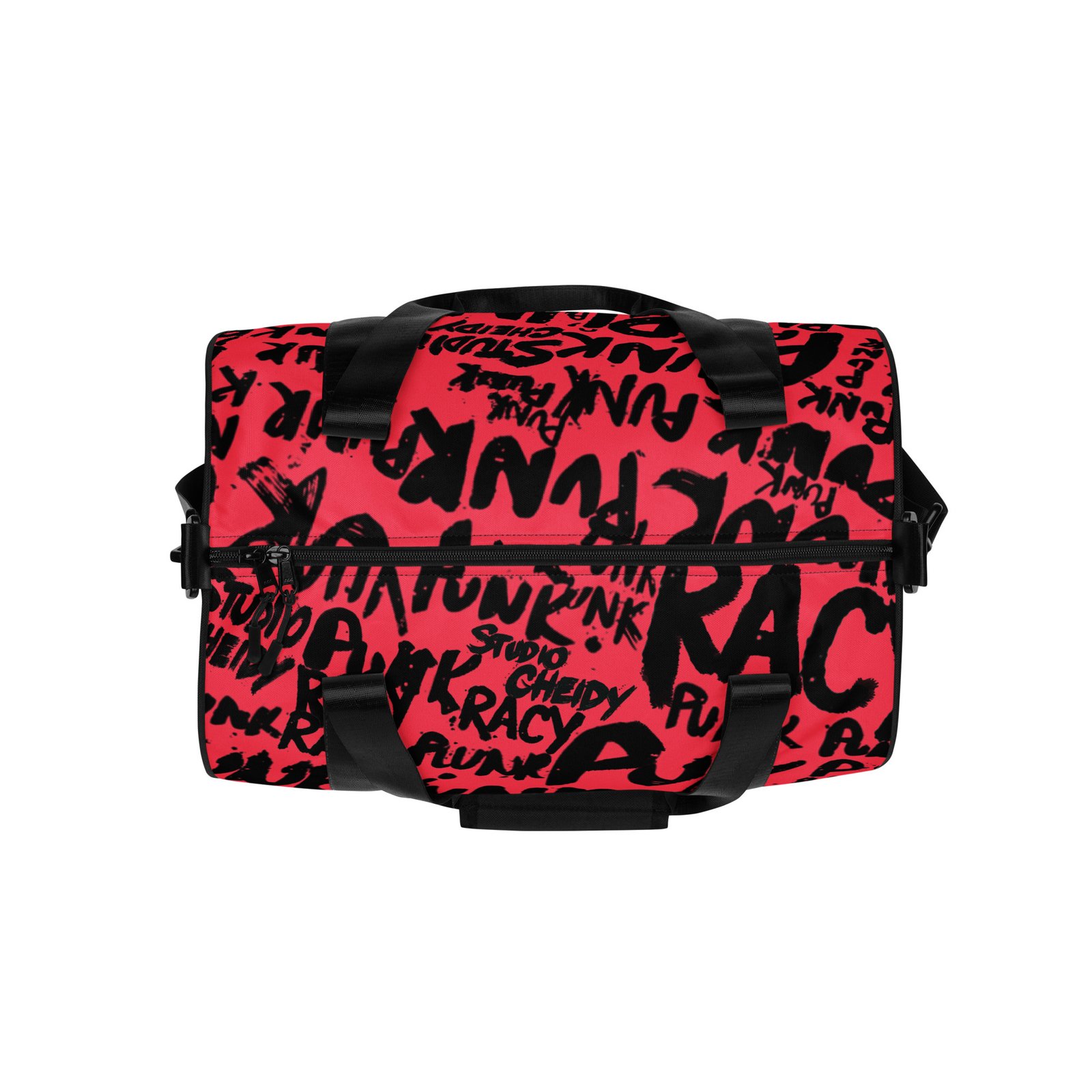 rose gym bag | punk graffiti print sports duffel bag
