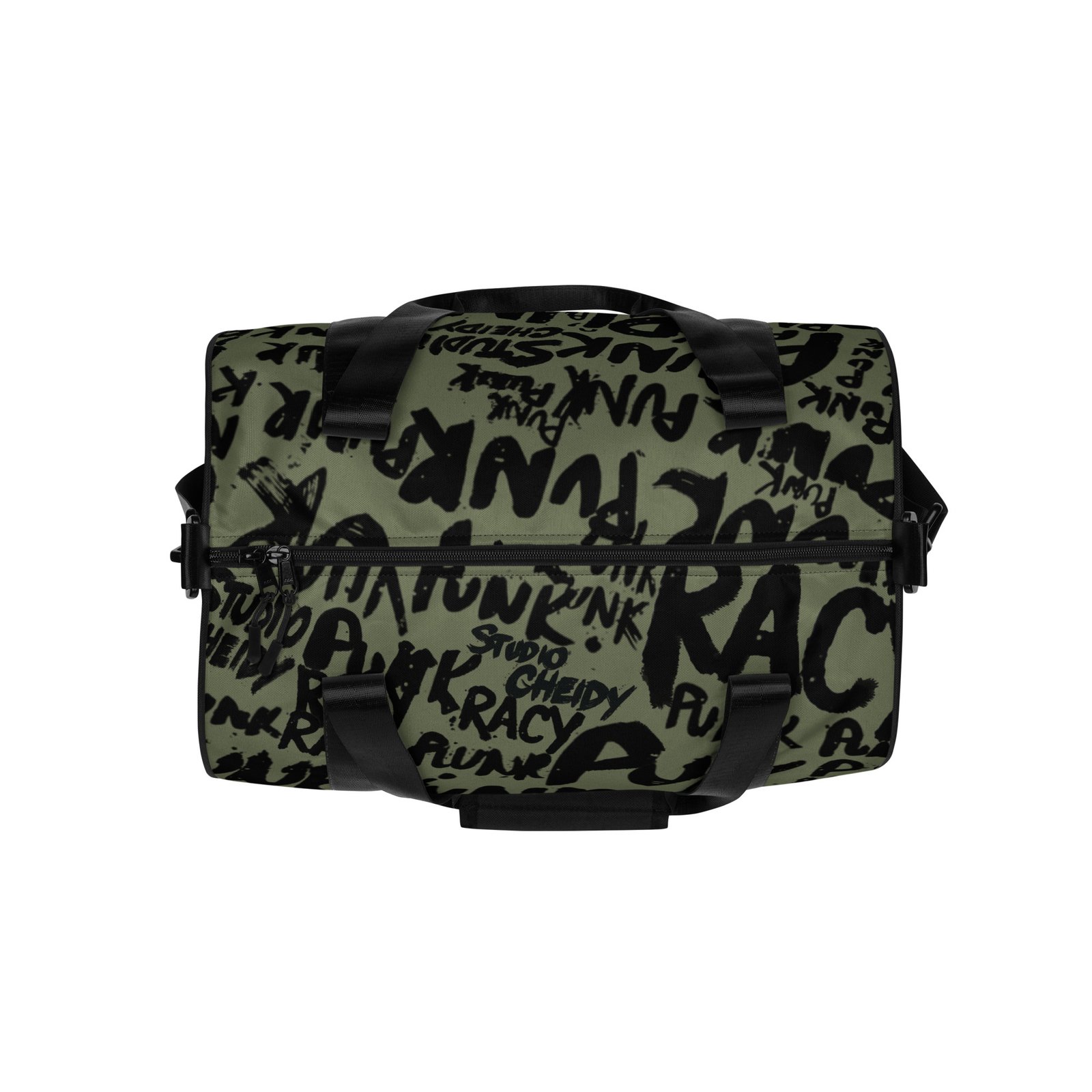 military gym bag | punk graffiti print sports duffel bag