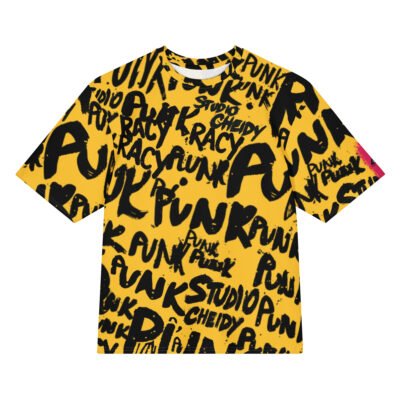 oversized cotton t shirt | write punk yellow