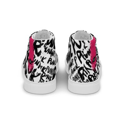 high top sneakers for women | punk script street art canvas shoes