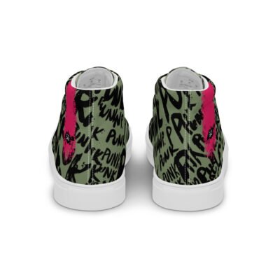 military high top sneakers for women | punk script street art canvas shoes