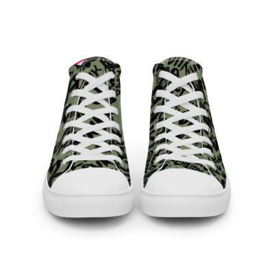 high top sneakers for men | military punk script street art canvas shoes