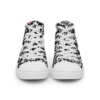 high top sneakers for men | punk script street art canvas shoes