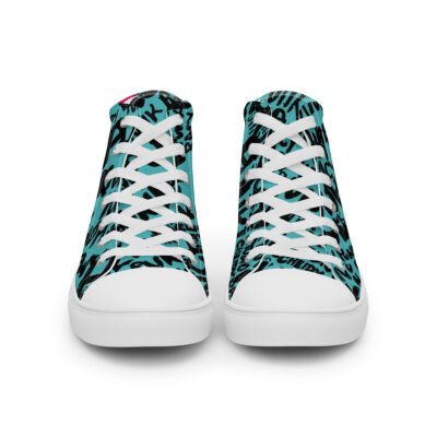 high top sneakers for men | viking punk script street art canvas shoes