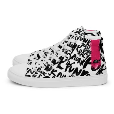 high top sneakers for women | punk script street art canvas shoes