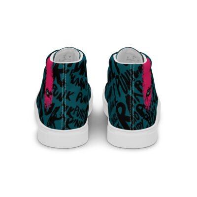 high top sneakers for men | sherpa bluepunk script street art canvas shoes