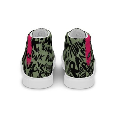 high top sneakers for men | military punk script street art canvas shoes