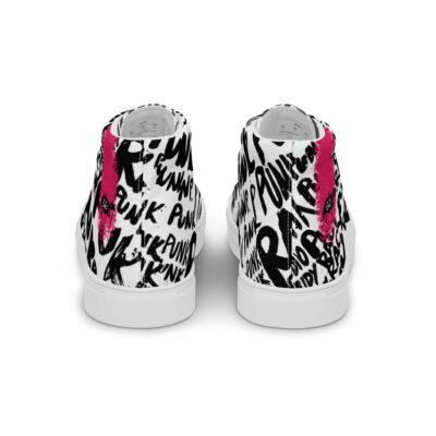 high top sneakers for men | punk script street art canvas shoes