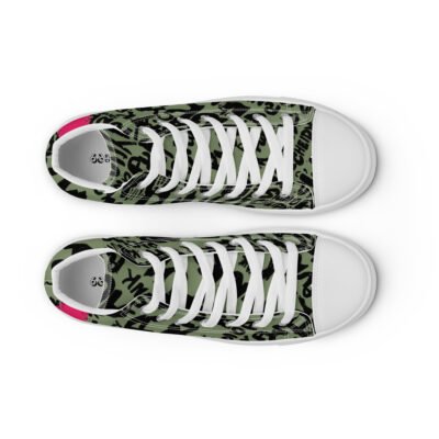 high top sneakers for men | military punk script street art canvas shoes