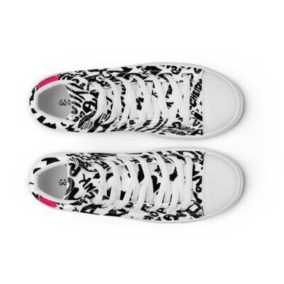 high top sneakers for men | punk script street art canvas shoes
