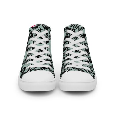 high top sneakers for men | opal punk script street art canvas shoes