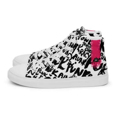 high top sneakers for men | punk script street art canvas shoes