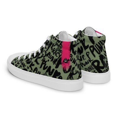 high top sneakers for men | military punk script street art canvas shoes