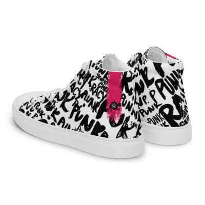 high top sneakers for men | punk script street art canvas shoes